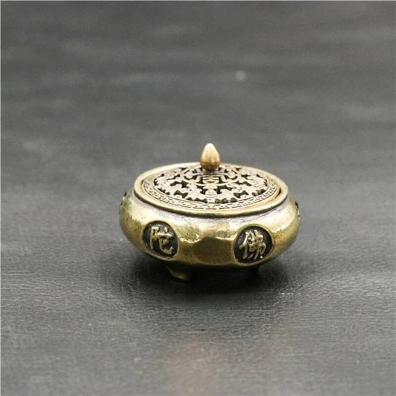Brûleur d’Encens Lotus – Style Bouddhiste en Alliage Cuivré, Déco Maison & Bureau