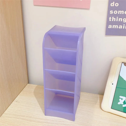 Candy Color 4 Grid Desktop Pen Holder Kawaii Small Big Size Makeup Brushes Lipstick Pens Storage Organizer School Stationery