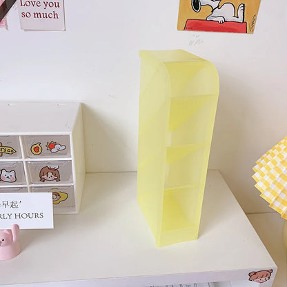 Candy Color 4 Grid Desktop Pen Holder Kawaii Small Big Size Makeup Brushes Lipstick Pens Storage Organizer School Stationery