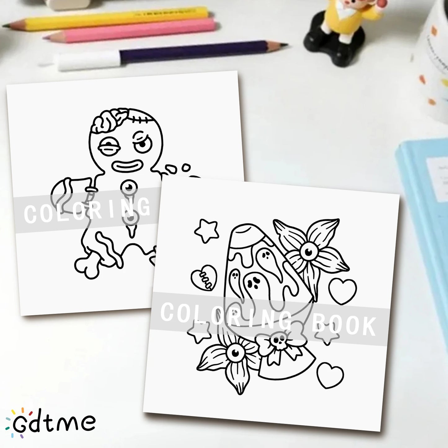 Livre de Coloriage Spooky pour Adultes et Adolescents – Dessins de Fantômes, Sorcières et Tatouages Mignons