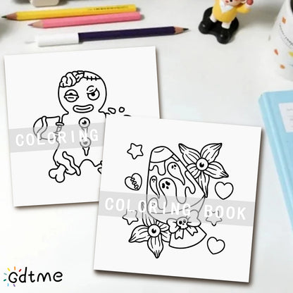 Livre de Coloriage Spooky pour Adultes et Adolescents – Dessins de Fantômes, Sorcières et Tatouages Mignons