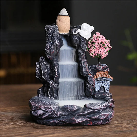 Brûleur d’Encens Cascade - Fontaine à Refoulement avec Cônes, Déco & Bien-Être