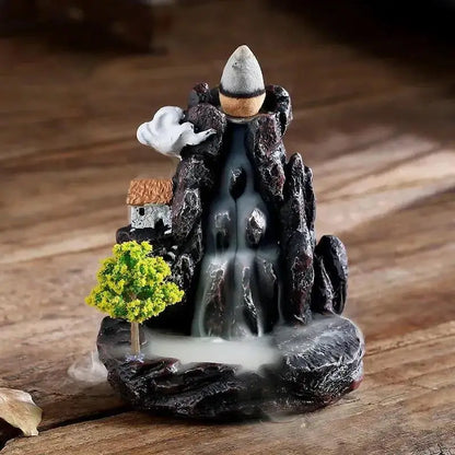 Brûleur d’Encens Cascade - Fontaine à Refoulement avec Cônes, Déco & Bien-Être