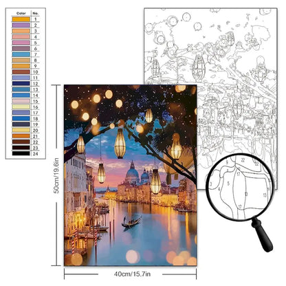 Paint by Numbers Pictures for Adults on Canvas City Landscpae Coloring Drawing Oil Paintings by Number Home Decor