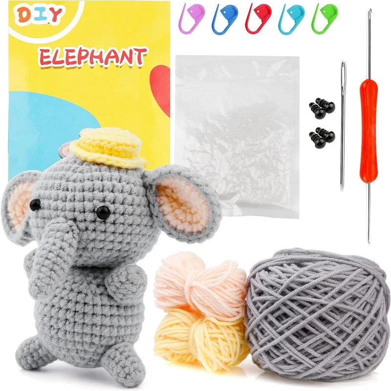 Kit Crochet Débutant – Animal à Créer (10 cm) avec Fil Coton