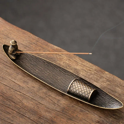 Creative Incense Holder Boat Fishing Men Insence Burner Japanese Style Incense Stick Burners Aromatherapy Ornament Home Decor