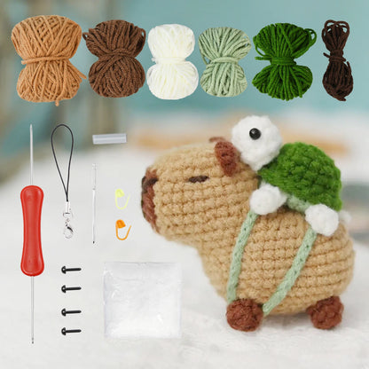 Kit Crochet Capybara & Tortue – Spécial Débutants