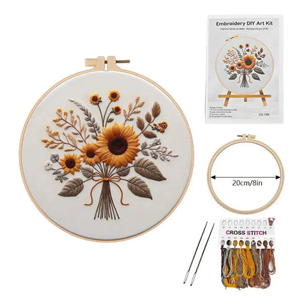 Le Jardin du Lapin – Kit de Broderie DIY à Fleurs, à Faire Chez Soi