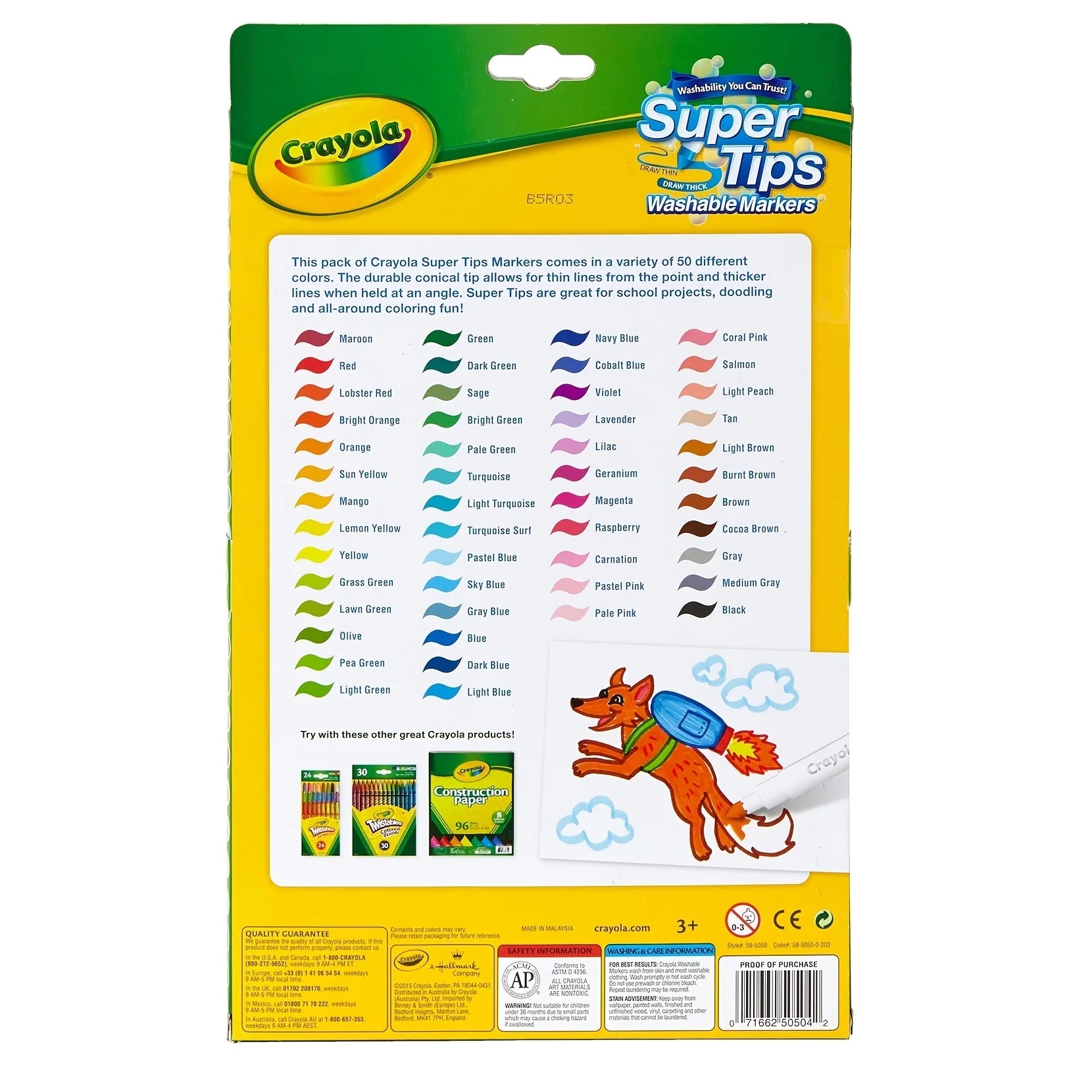 Lot de 50 Feutres Lavables Super Tips