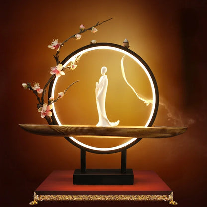 Brûleur d’Encens à Reflux avec Lumière LED