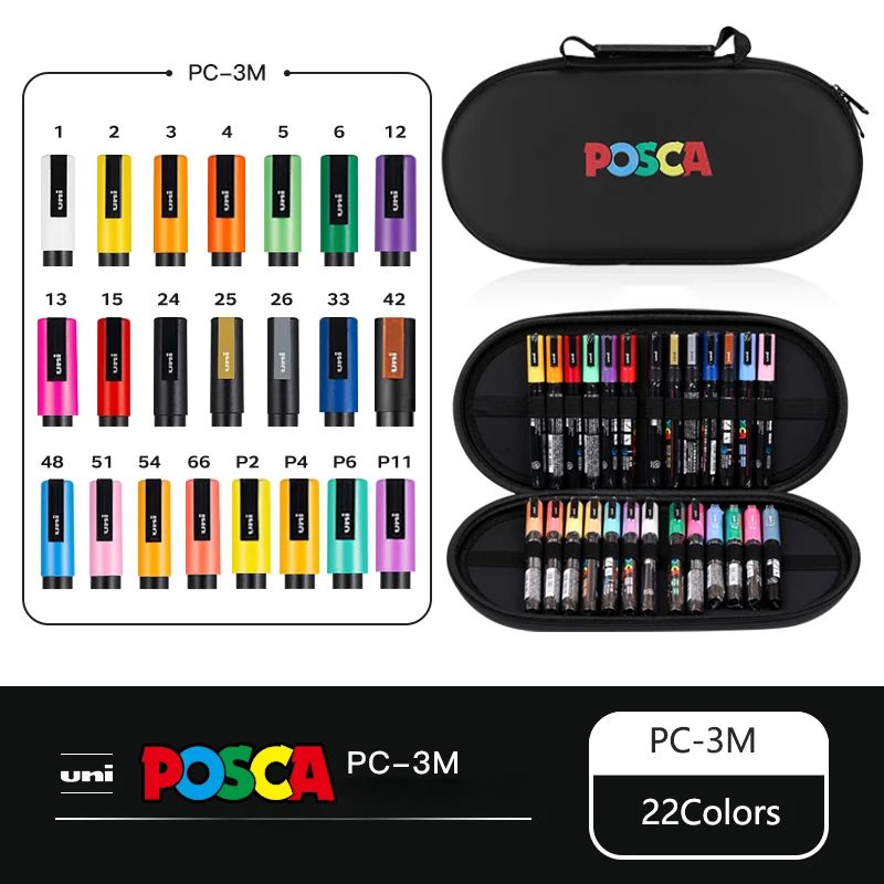Set de Markers POSCA avec Trousse POSCA