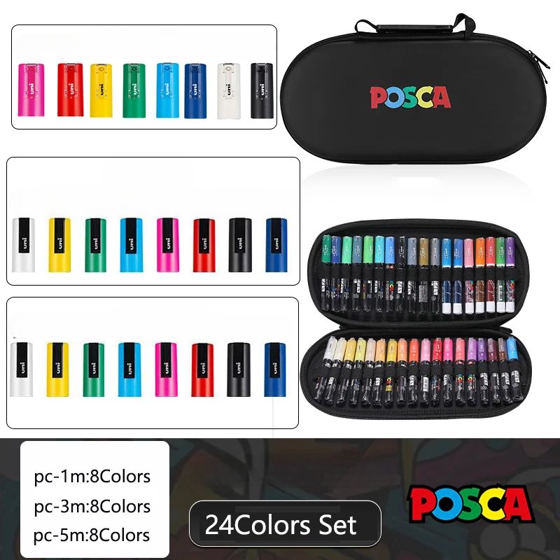 Set de Markers POSCA avec Trousse POSCA
