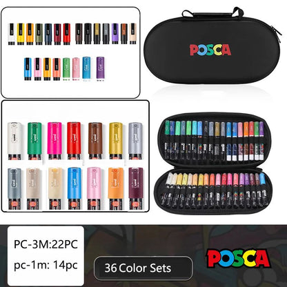 Set de Markers POSCA avec Trousse POSCA