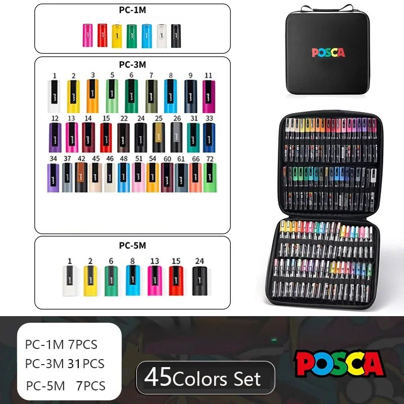 Set de Markers POSCA avec Trousse POSCA